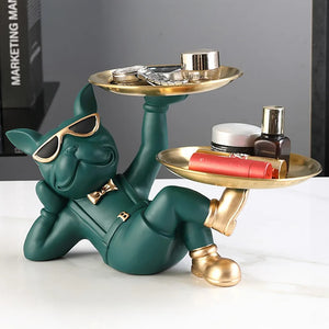 Frenchie Butler Posing Statue
