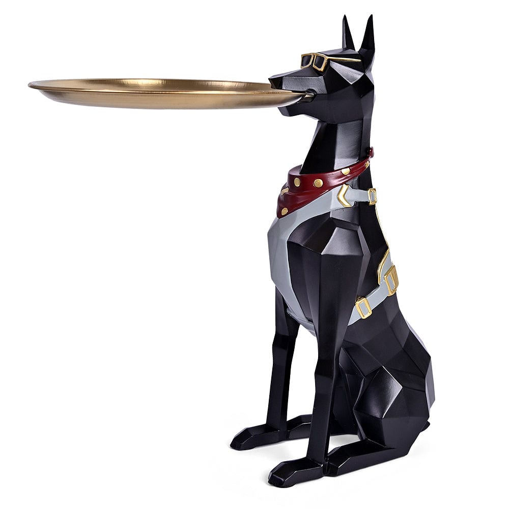 Doberman Pinscher Butler Statue