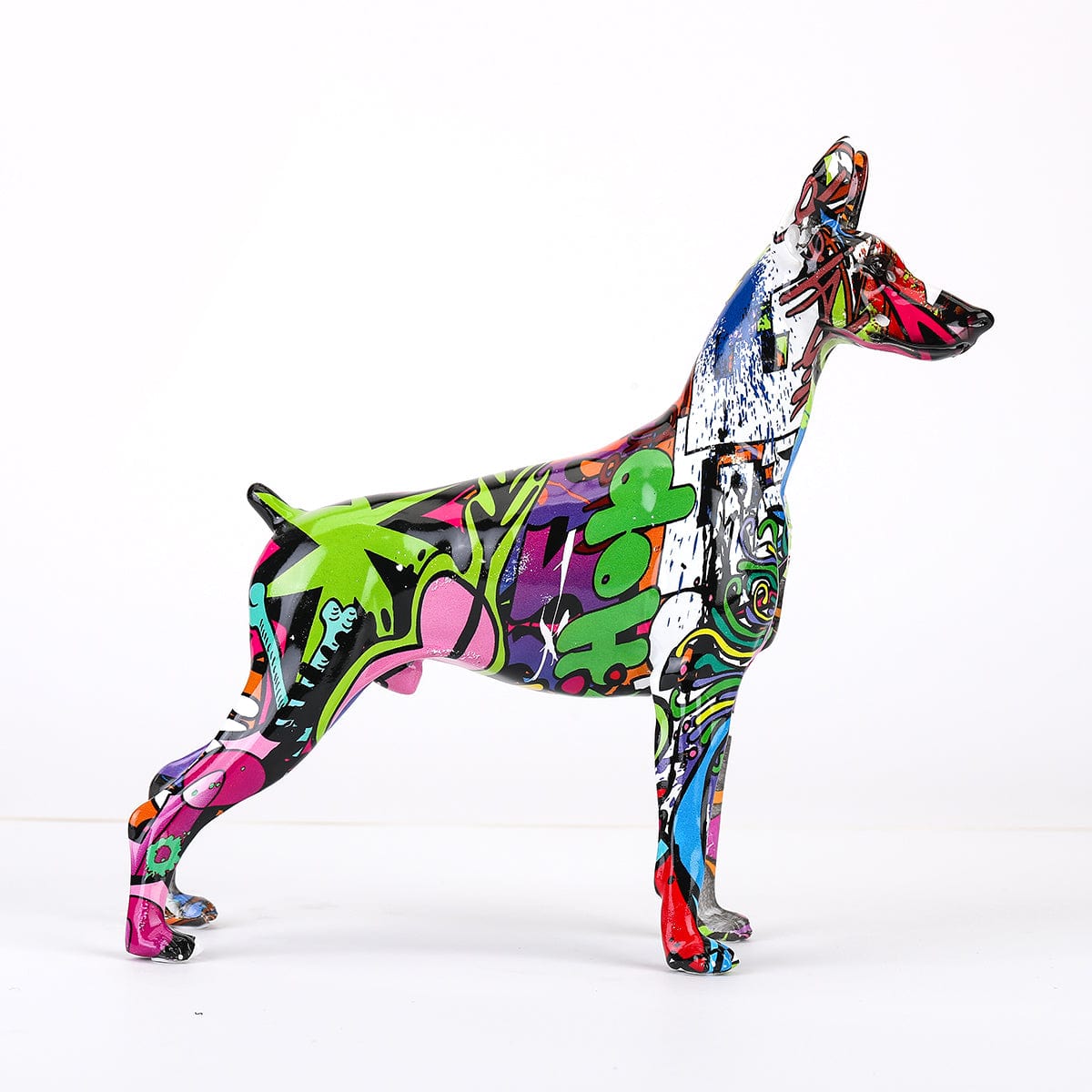 Graffiti Doberman Statue