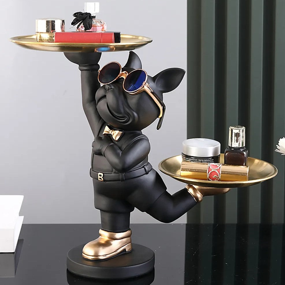 Frenchie Butler Posing Statue