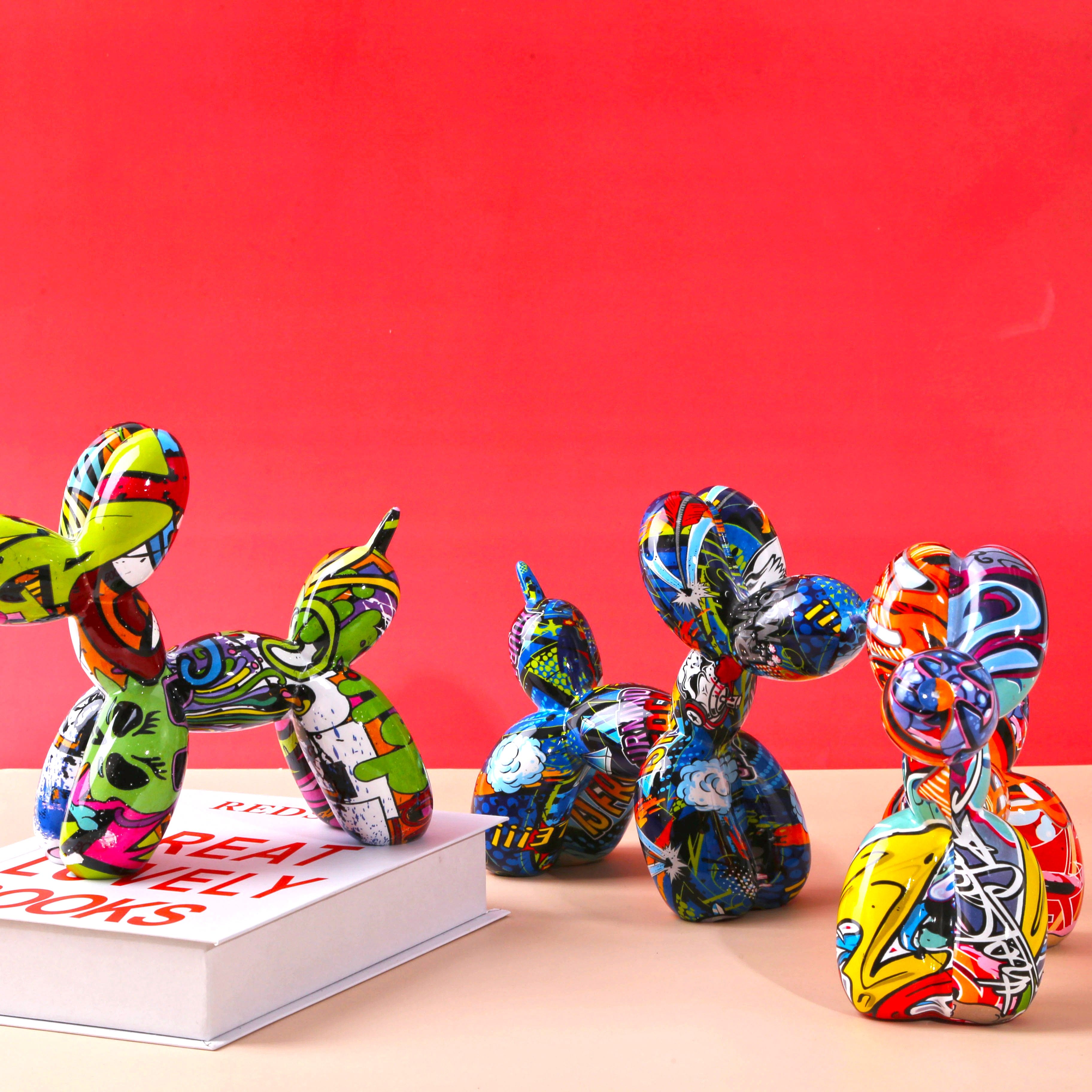 Graffiti Balloon Dog Sculpture