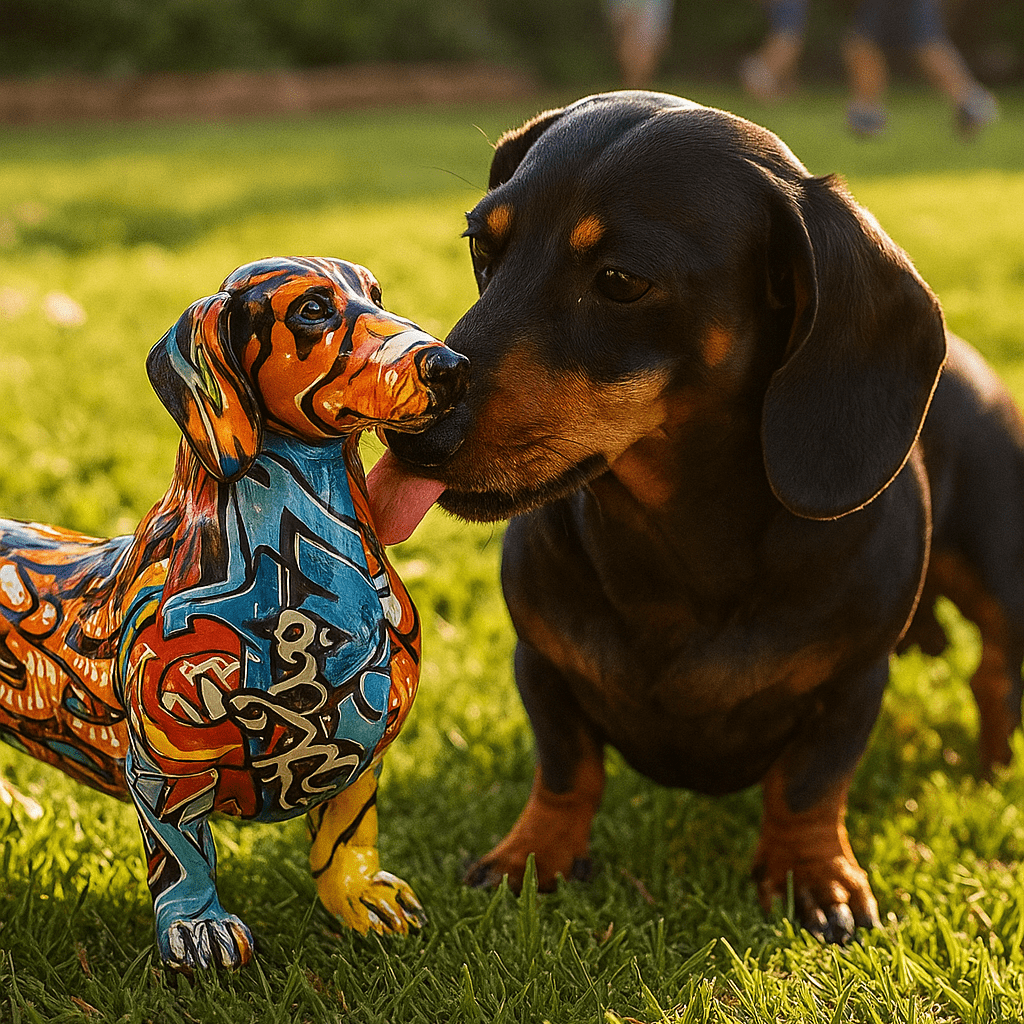 Graffiti Dachshund Statue