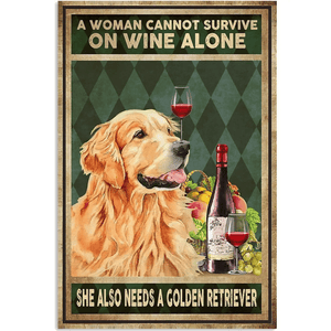Golden Retriever Tin Sign Wall Decor