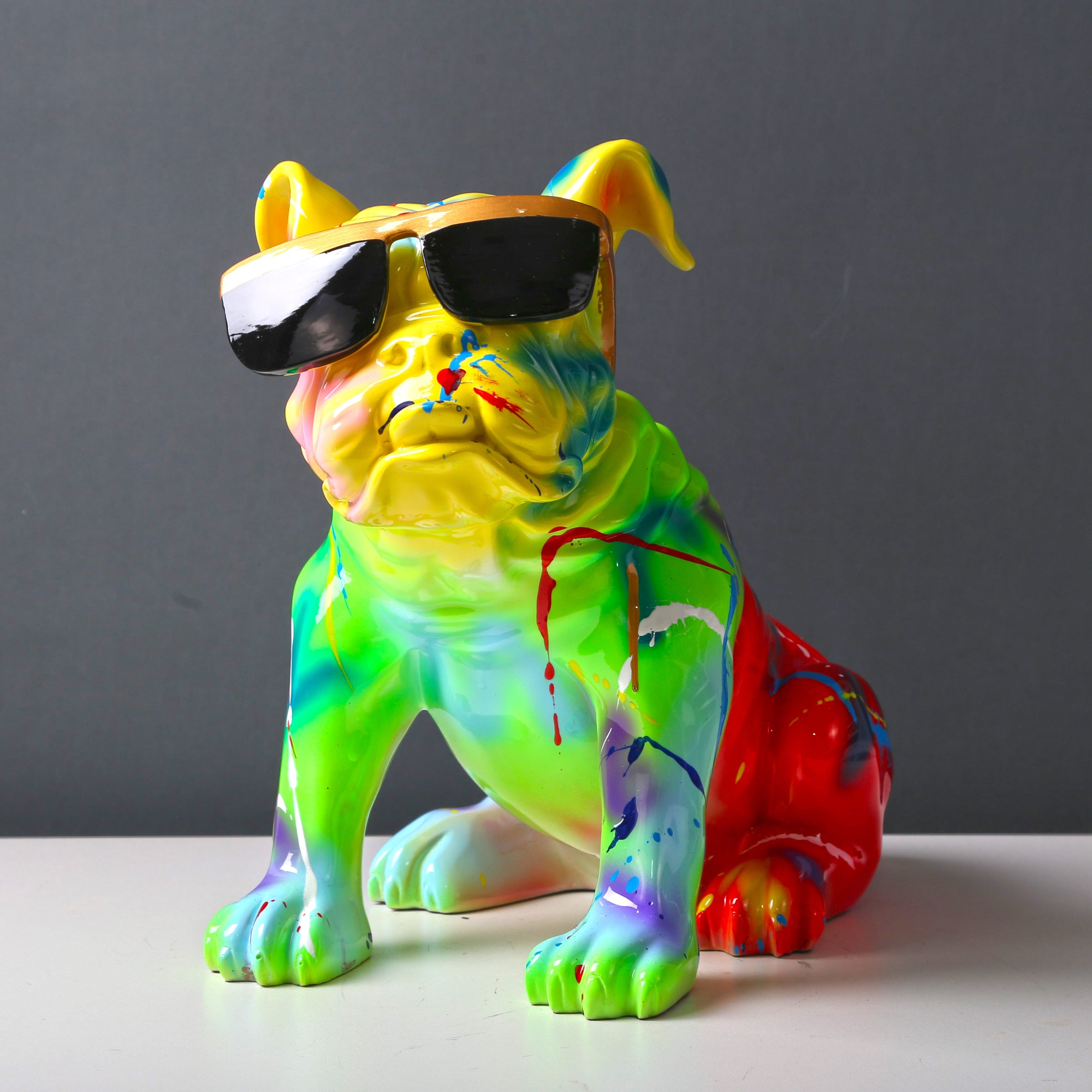 Fluorescence Stylish Bulldog Statue