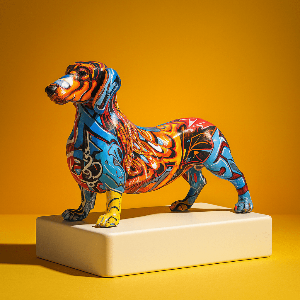 Graffiti Dachshund Statue