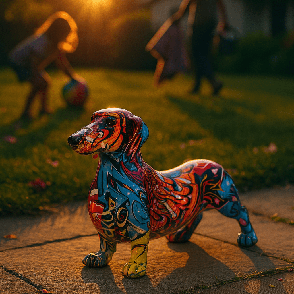 Graffiti Dachshund Statue