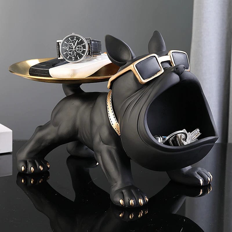 Cartoon Frenchie Butler Statue