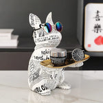 Cartoon Frenchie Butler Statue