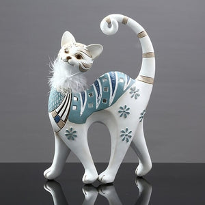 Mischievous Carved Cat Statue