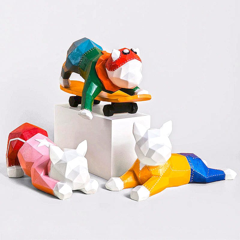 Playful French Bulldog Statue