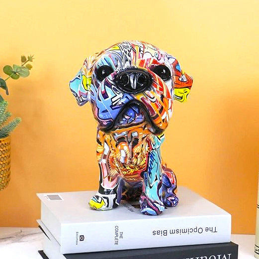 Graffiti Boxer Pup Statue