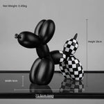 Checkered Balloon Dog Figurine