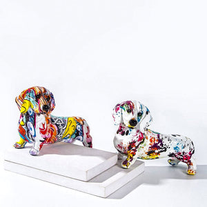 Graffiti Painted Dachshund Statue