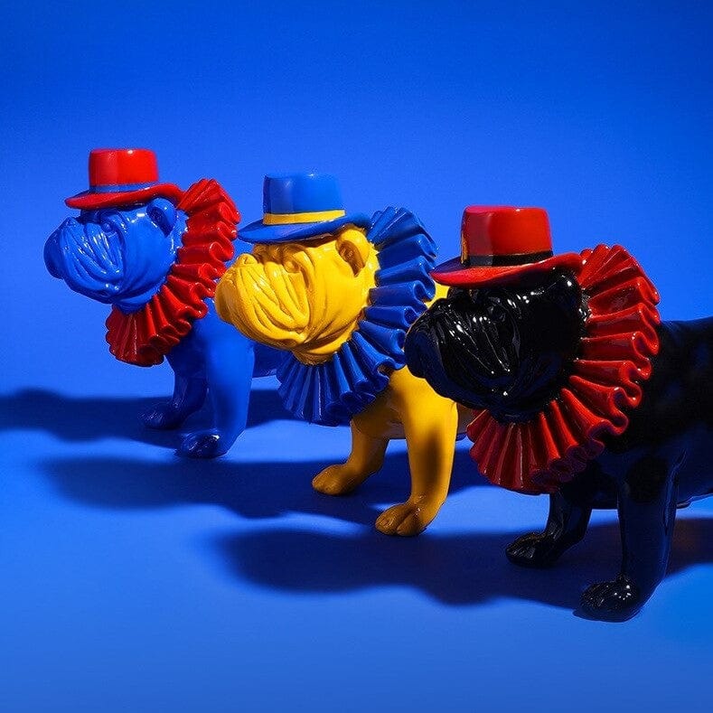 Punk Style Bulldog Statue
