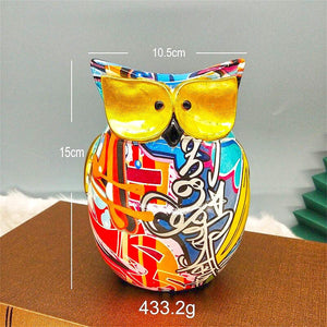Nordic Painted Owl Statue