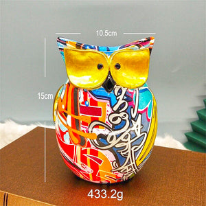 Nordic Painted Owl Statue
