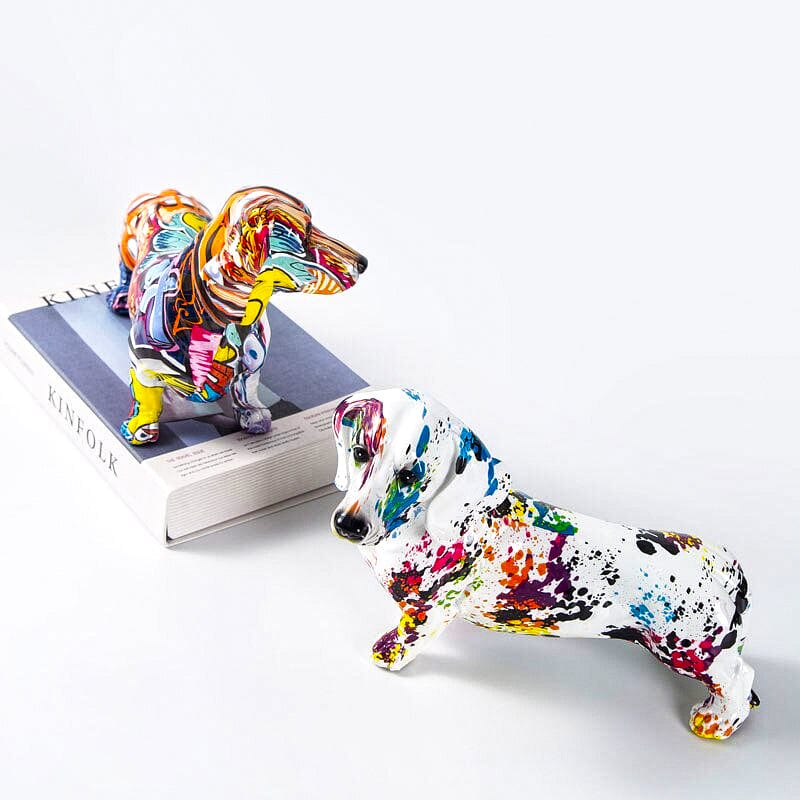 Graffiti Painted Dachshund Statue