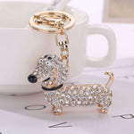 Crystal Studded Dachshund Keychain