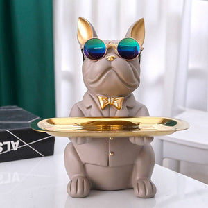 French Bulldog Tray Statue