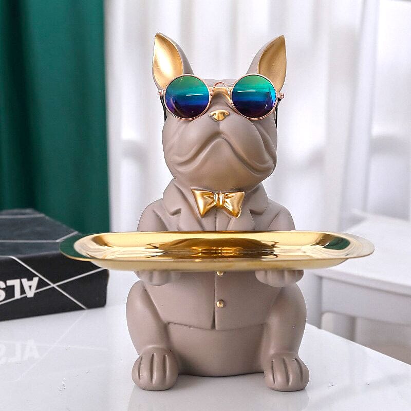 French Bulldog Tray Statue