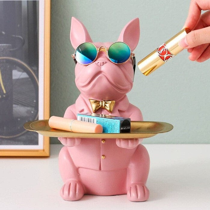French Bulldog Tray Statue