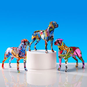 Graffiti Painted Rottweiler Statue