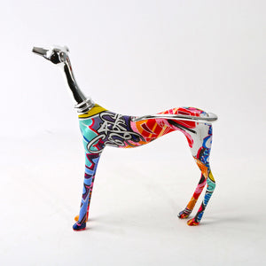Nordic Painted Greyhound Statue
