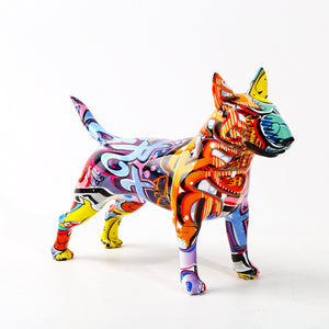 Nordic Painted Bull Terrier Statue