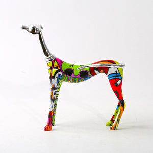 Nordic Painted Greyhound Statue