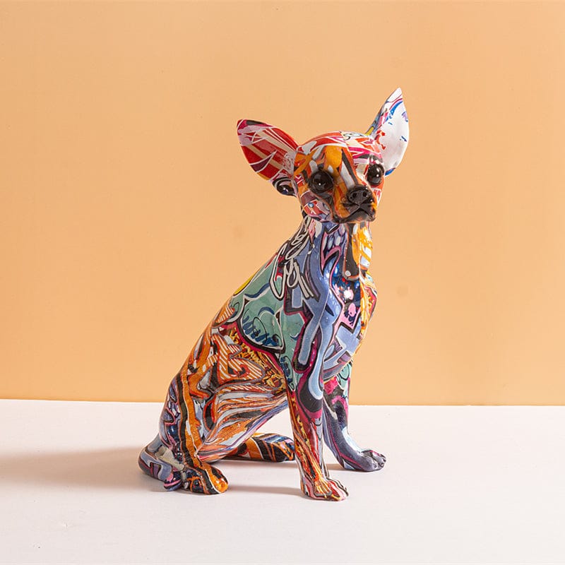 Graffiti Painted Chihuahua Statuette