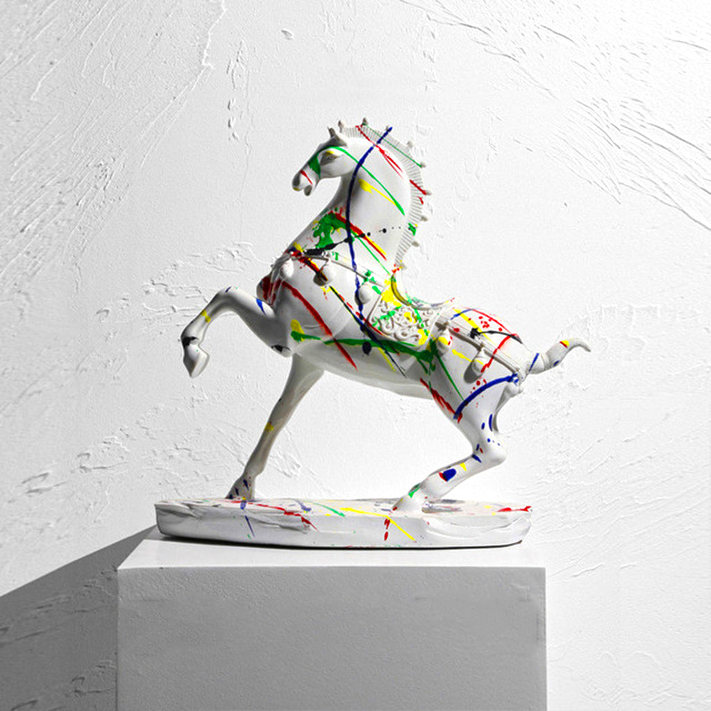 Rearing Horse Abstract Statue