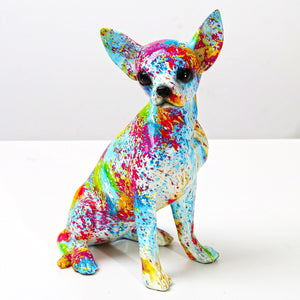 Graffiti Painted Chihuahua Statuette
