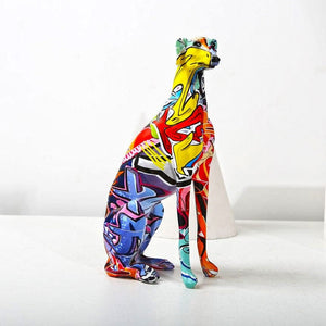 Graffiti Painted Greyhound Statue