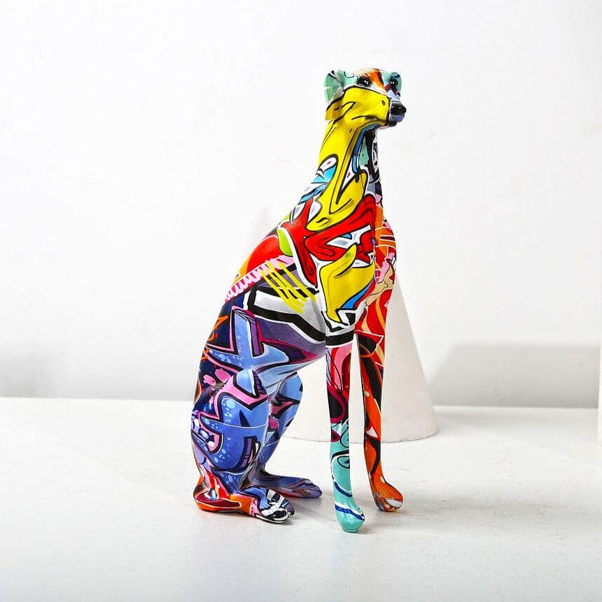 Graffiti Painted Greyhound Statue