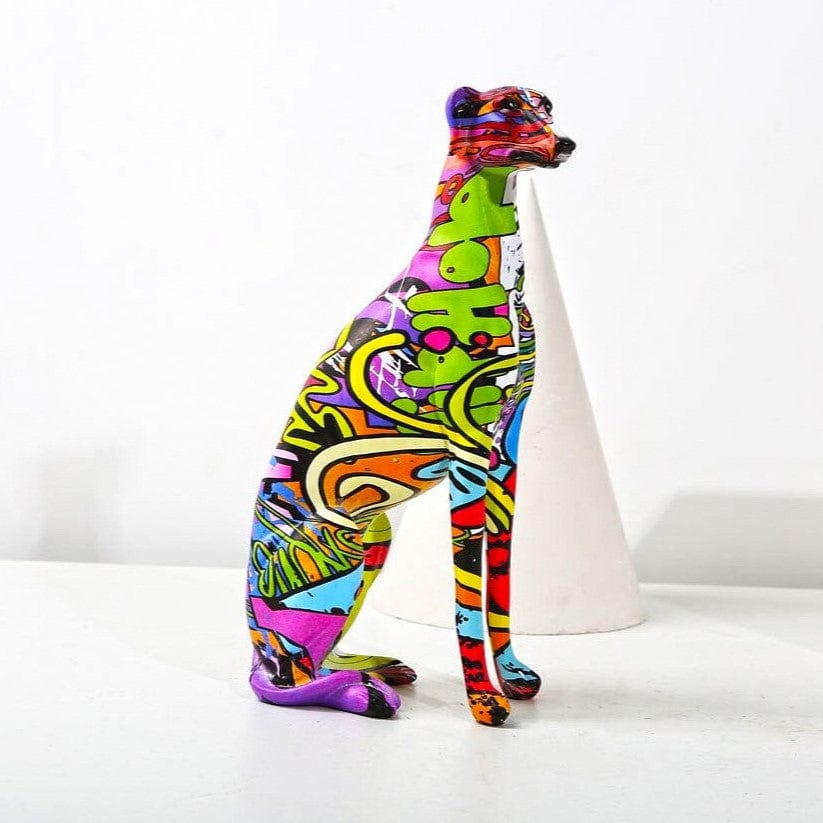 Graffiti Painted Greyhound Statue
