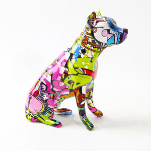Graffiti Staffordshire Terrier Statue