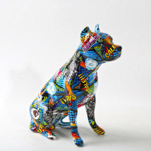 Graffiti Staffordshire Terrier Statue