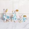 Floral Painted Bunny Statue