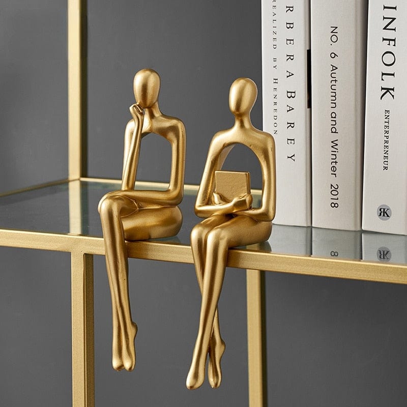 Abstract Book Shelf Figurines