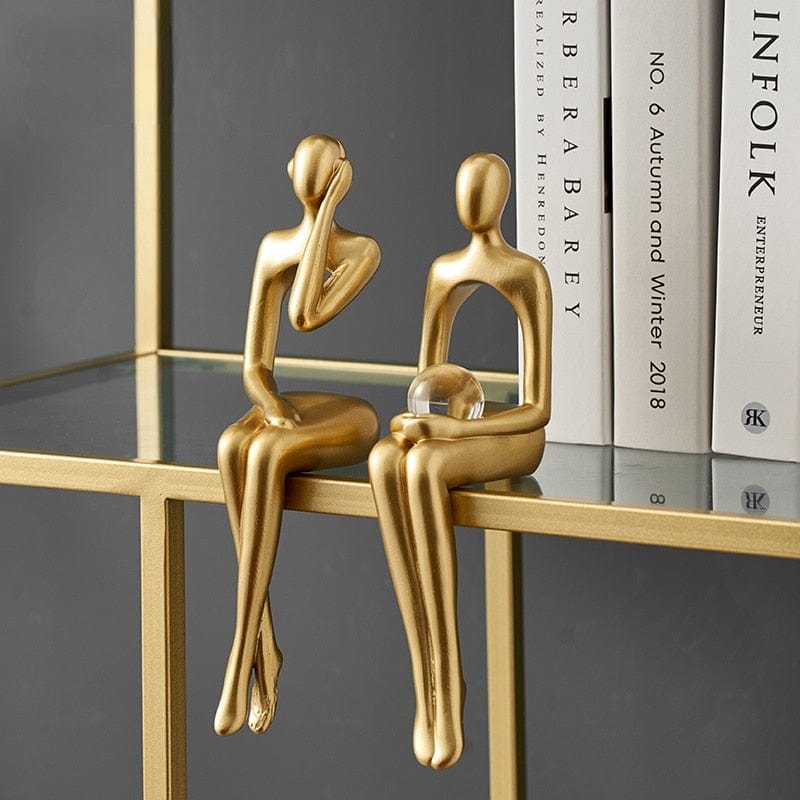 Abstract Book Shelf Figurines