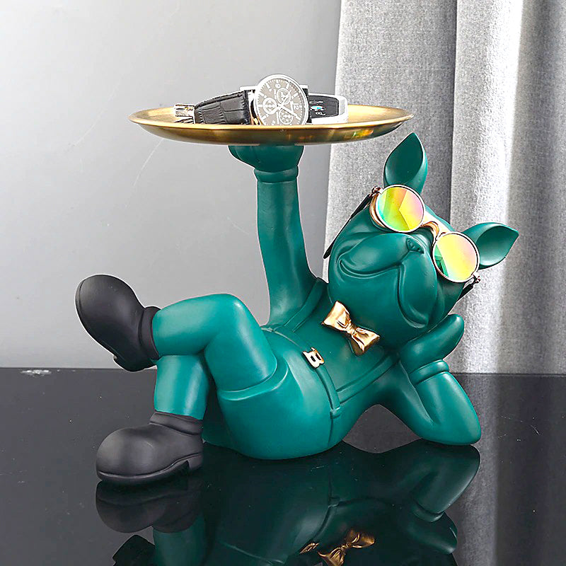 Frenchie Butler Tray Statue