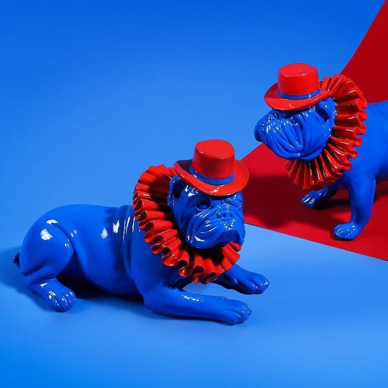Punk Style Bulldog Statue
