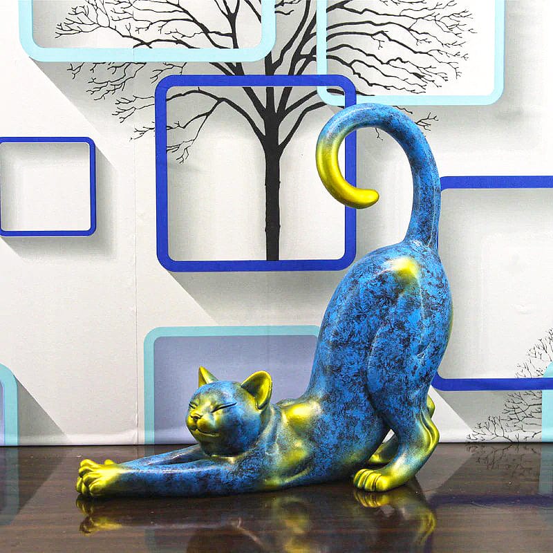 Stretching Cat Statue