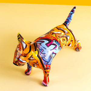 Nordic Painted Bull Terrier Statue