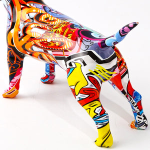 Nordic Painted Bull Terrier Statue