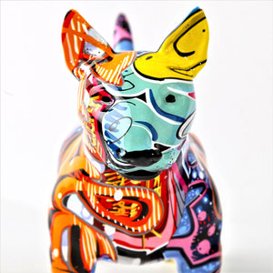 Nordic Painted Bull Terrier Statue