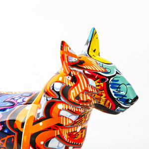 Nordic Painted Bull Terrier Statue