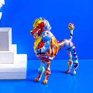 Nordic Painted Poodle Statue