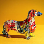 Nordic Painted Dachshund Statue