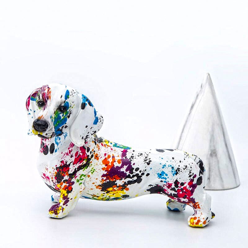 Graffiti Painted Dachshund Statue